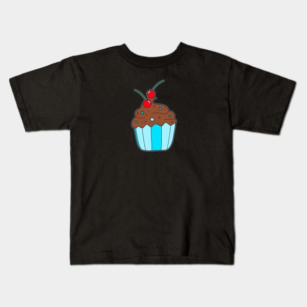 Chocolate Cupcake Kids T-Shirt by Kelly Louise Art